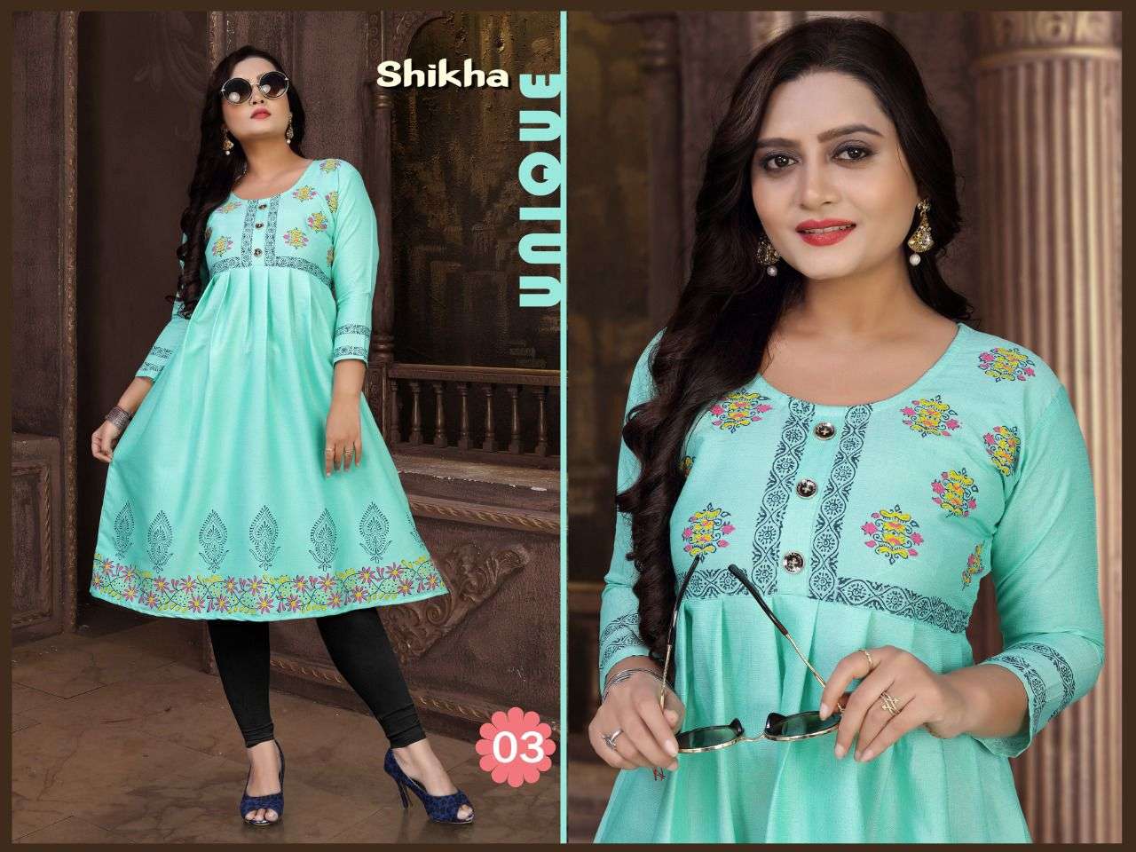SHIKHA BY TRENDY 01 TO 08 SERIES DESIGNER STYLISH FANCY COLORFUL BEAUTIFUL PARTY WEAR & ETHNIC WEAR COLLECTION RAYON TWO TONE KURTIS AT WHOLESALE PRICE