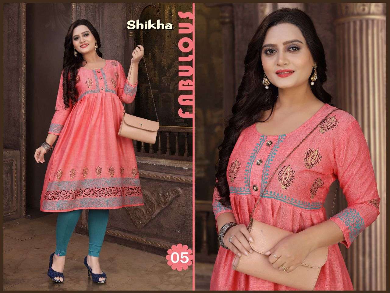 SHIKHA BY TRENDY 01 TO 08 SERIES DESIGNER STYLISH FANCY COLORFUL BEAUTIFUL PARTY WEAR & ETHNIC WEAR COLLECTION RAYON TWO TONE KURTIS AT WHOLESALE PRICE