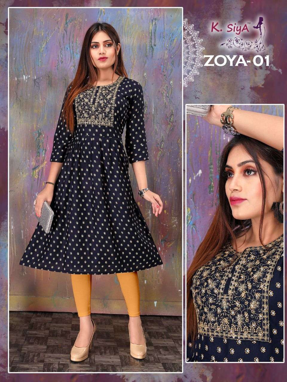 ZOYA BY K.SIYA 01 TO 08 SERIES DESIGNER STYLISH FANCY COLORFUL BEAUTIFUL PARTY WEAR & ETHNIC WEAR COLLECTION HEAVY RAYON PRINT KURTIS AT WHOLESALE PRICE