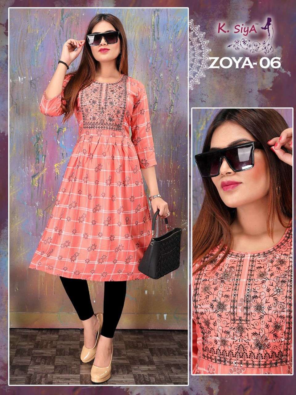 ZOYA BY K.SIYA 01 TO 08 SERIES DESIGNER STYLISH FANCY COLORFUL BEAUTIFUL PARTY WEAR & ETHNIC WEAR COLLECTION HEAVY RAYON PRINT KURTIS AT WHOLESALE PRICE