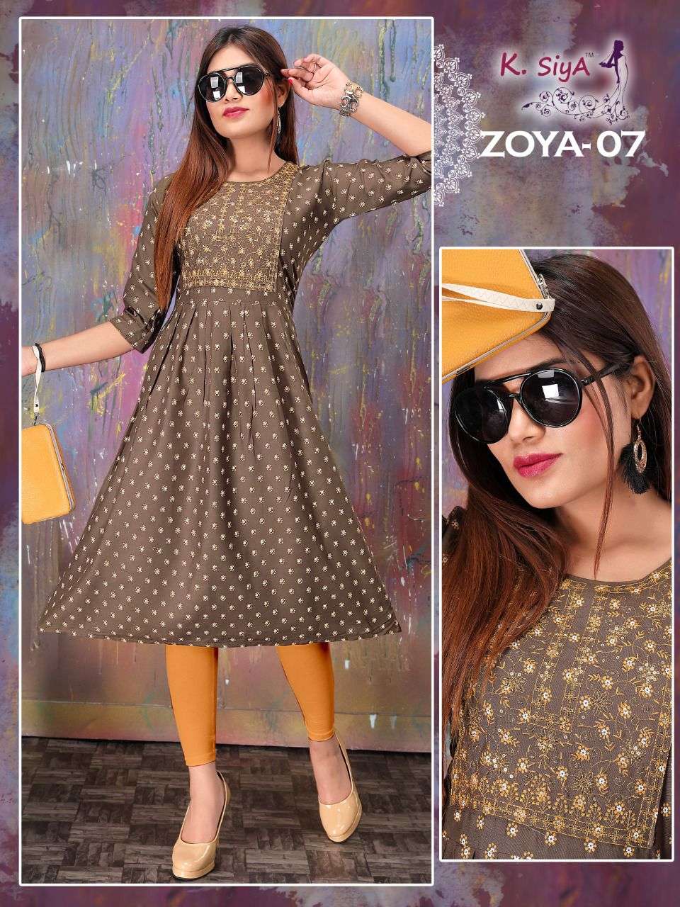 ZOYA BY K.SIYA 01 TO 08 SERIES DESIGNER STYLISH FANCY COLORFUL BEAUTIFUL PARTY WEAR & ETHNIC WEAR COLLECTION HEAVY RAYON PRINT KURTIS AT WHOLESALE PRICE