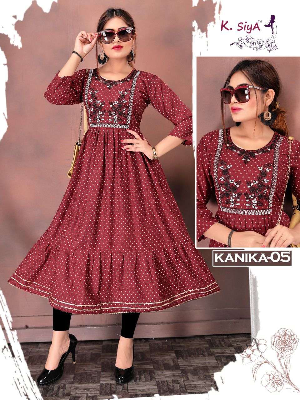 KANIKA BY K.SIYA 01 TO 08 SERIES DESIGNER STYLISH FANCY COLORFUL BEAUTIFUL PARTY WEAR & ETHNIC WEAR COLLECTION RAYON PRINT KURTIS AT WHOLESALE PRICE