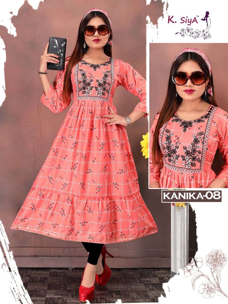 KANIKA BY K.SIYA 01 TO 08 SERIES DESIGNER STYLISH FANCY COLORFUL BEAUTIFUL PARTY WEAR & ETHNIC WEAR COLLECTION RAYON PRINT KURTIS AT WHOLESALE PRICE
