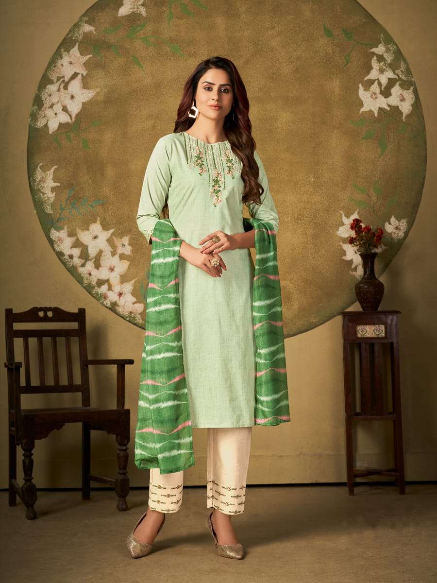 ELEGANCE BY 7 PEARLS 1001 TO 1006 SERIES BEAUTIFUL SUITS COLORFUL STYLISH FANCY CASUAL WEAR & ETHNIC WEAR COTTON EMBROIDERED DRESSES AT WHOLESALE PRICE