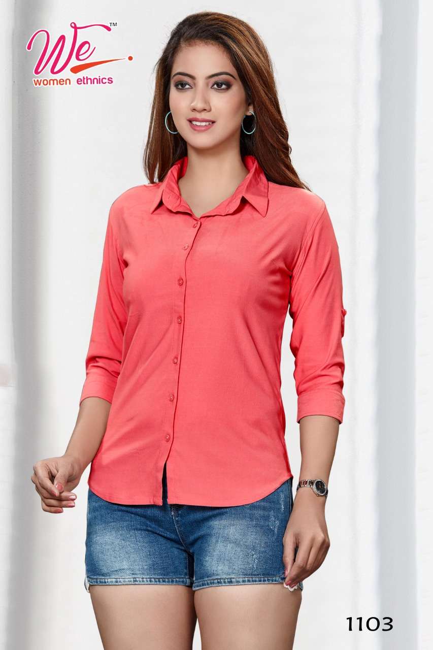 BRITTNEY BY WOMEN ETHNIC 1101 TO 1107 SERIES BEAUTIFUL STYLISH FANCY COLORFUL CASUAL WEAR & ETHNIC WEAR TWILL TOPS AT WHOLESALE PRICE
