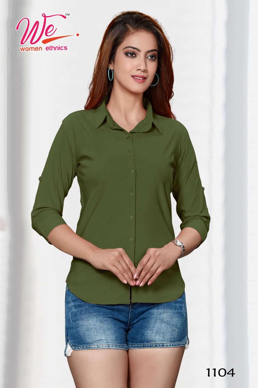 BRITTNEY BY WOMEN ETHNIC 1101 TO 1107 SERIES BEAUTIFUL STYLISH FANCY COLORFUL CASUAL WEAR & ETHNIC WEAR TWILL TOPS AT WHOLESALE PRICE