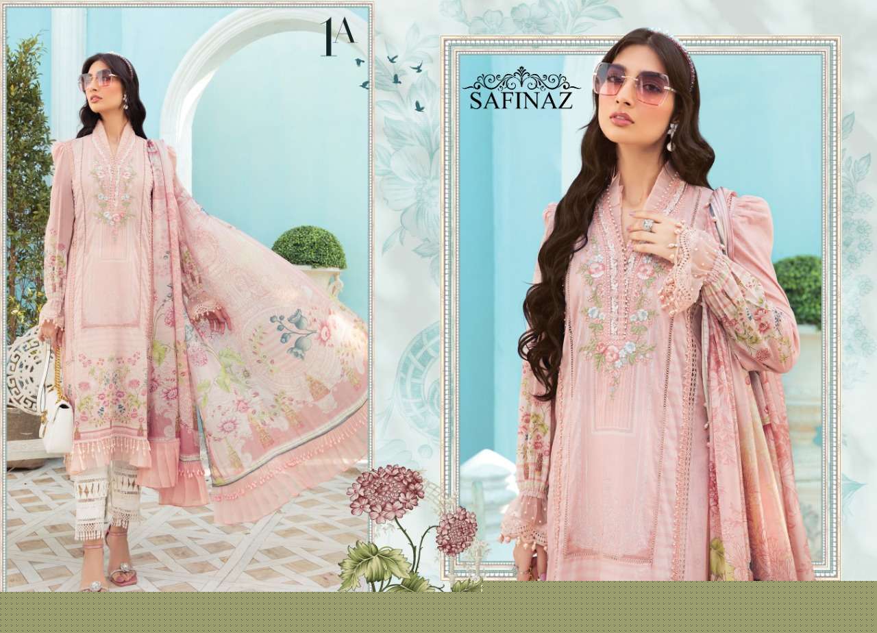 MARIA.B. VOL-7 BY SAFINAZ PAKISTANI WEAR COLLECTION BEAUTIFUL STYLISH FANCY COLORFUL PARTY WEAR & OCCASIONAL WEAR PURE COTTON LAWN WITH EMBROIDERED DRESSES AT WHOLESALE PRICE