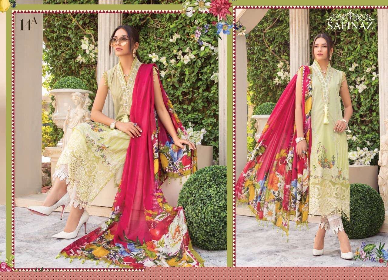 MARIA.B. VOL-7 BY SAFINAZ PAKISTANI WEAR COLLECTION BEAUTIFUL STYLISH FANCY COLORFUL PARTY WEAR & OCCASIONAL WEAR PURE COTTON LAWN WITH EMBROIDERED DRESSES AT WHOLESALE PRICE