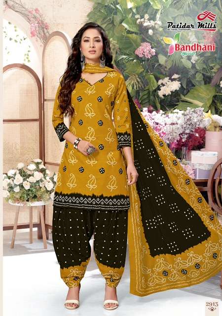 BANDHANI SPECIAL VOL-29 BY PATIDAR MILLS 2901 TO 2916 SERIES BEAUTIFUL SUITS COLORFUL STYLISH FANCY CASUAL WEAR & ETHNIC WEAR PURE COTTON DRESSES AT WHOLESALE PRICE