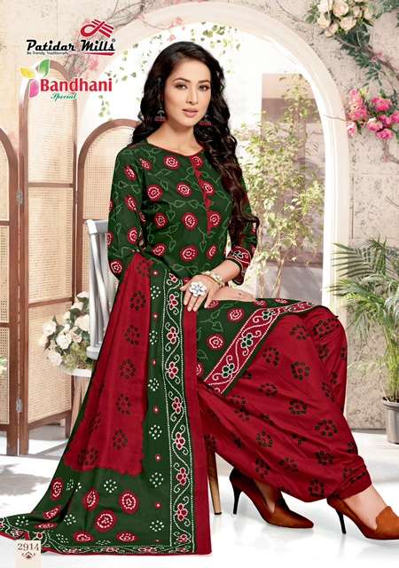 BANDHANI SPECIAL VOL-29 BY PATIDAR MILLS 2901 TO 2916 SERIES BEAUTIFUL SUITS COLORFUL STYLISH FANCY CASUAL WEAR & ETHNIC WEAR PURE COTTON DRESSES AT WHOLESALE PRICE