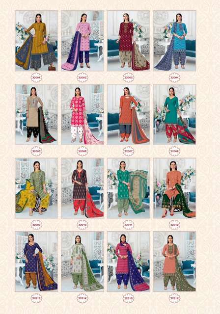SEASONS SPECIAL VOL-32 BY PATIDAR MILLS 3201 TO 3216 SERIES BEAUTIFUL SUITS COLORFUL STYLISH FANCY CASUAL WEAR & ETHNIC WEAR PURE COTTON DRESSES AT WHOLESALE PRICE