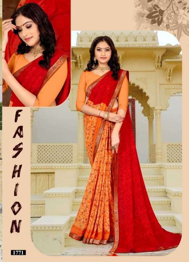 GOLDEN JHUMKE VOL-42 BY KODAS 1767 TO 1774 SERIES INDIAN TRADITIONAL WEAR COLLECTION BEAUTIFUL STYLISH FANCY COLORFUL PARTY WEAR & OCCASIONAL WEAR HEAVY RENIAL SAREES AT WHOLESALE PRICE