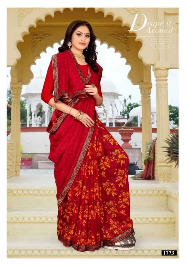 GOLDEN JHUMKE VOL-42 BY KODAS 1767 TO 1774 SERIES INDIAN TRADITIONAL WEAR COLLECTION BEAUTIFUL STYLISH FANCY COLORFUL PARTY WEAR & OCCASIONAL WEAR HEAVY RENIAL SAREES AT WHOLESALE PRICE