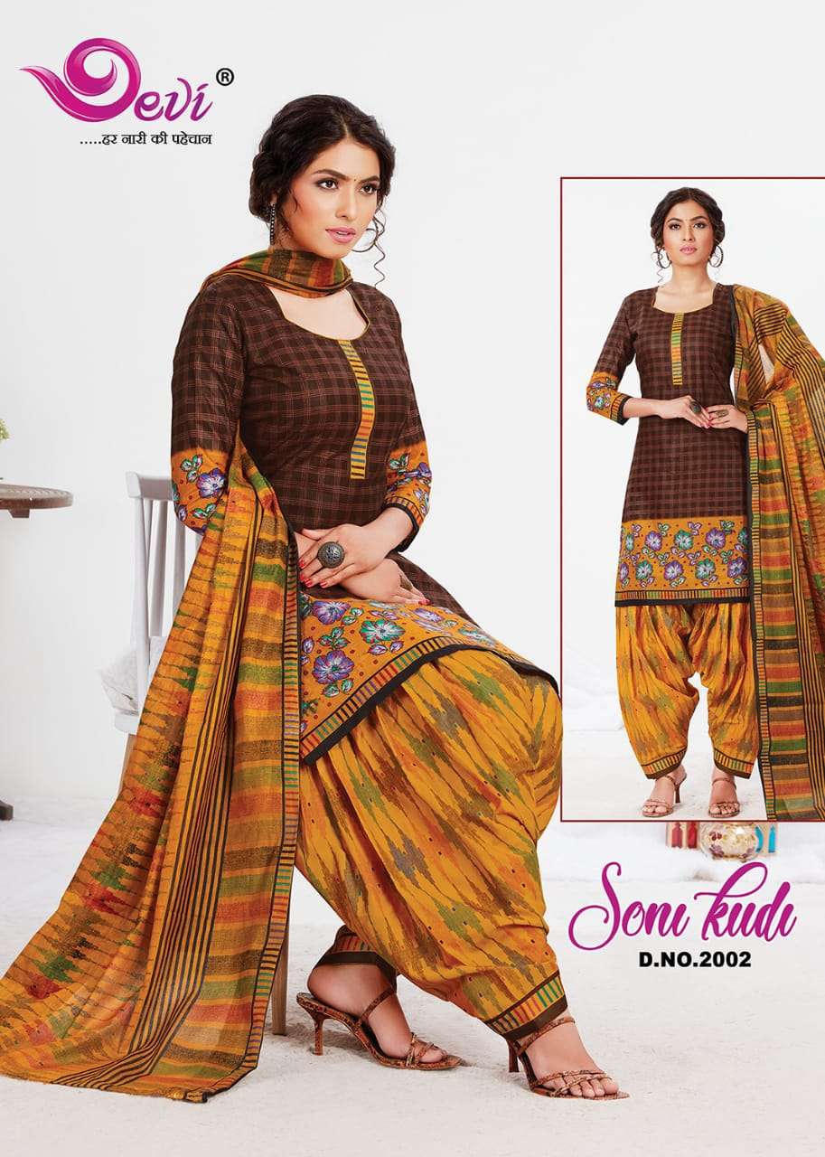 SONI KUDI VOL-2 BY DEVI 2001 TO 2012 SERIES BEAUTIFUL SUITS COLORFUL STYLISH FANCY CASUAL WEAR & ETHNIC WEAR COTTON PRINT DRESSES AT WHOLESALE PRICE