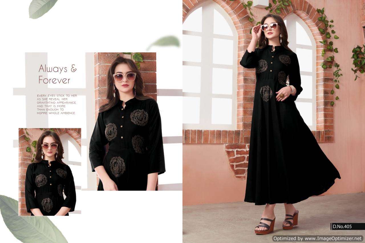 PULPEE VOL-4 BY KAJRI STYLE 401 TO 408 SERIES BEAUTIFUL STYLISH FANCY COLORFUL CASUAL WEAR & ETHNIC WEAR HEAVY RAYON GOWNS AT WHOLESALE PRICE
