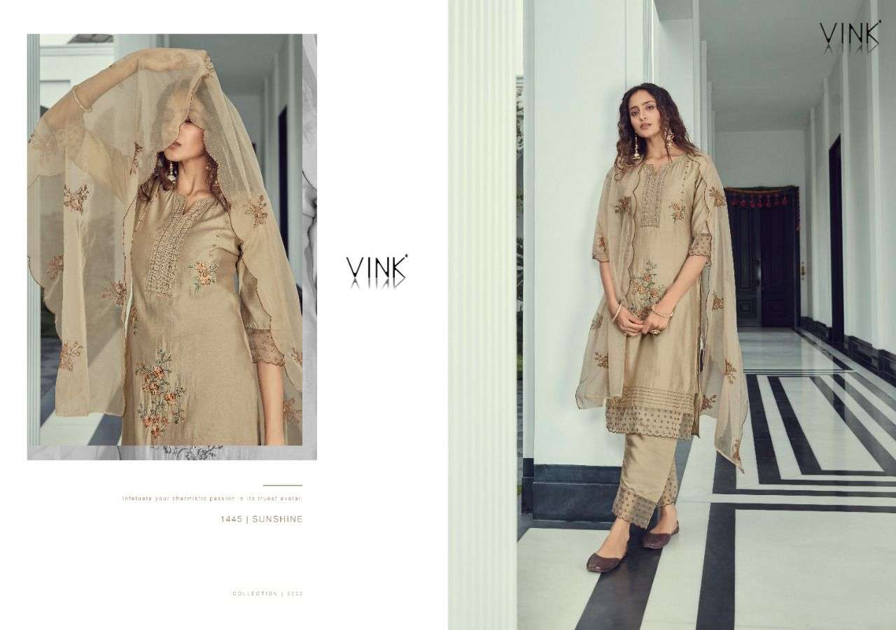 SUNSHINE BY VINK 1001 TO 1006 SERIES BEAUTIFUL SUITS COLORFUL STYLISH FANCY CASUAL WEAR & ETHNIC WEAR SILK EMBROIDERED DRESSES AT WHOLESALE PRICE