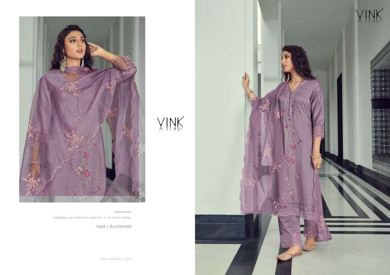 SUNSHINE BY VINK 1001 TO 1006 SERIES BEAUTIFUL SUITS COLORFUL STYLISH FANCY CASUAL WEAR & ETHNIC WEAR SILK EMBROIDERED DRESSES AT WHOLESALE PRICE