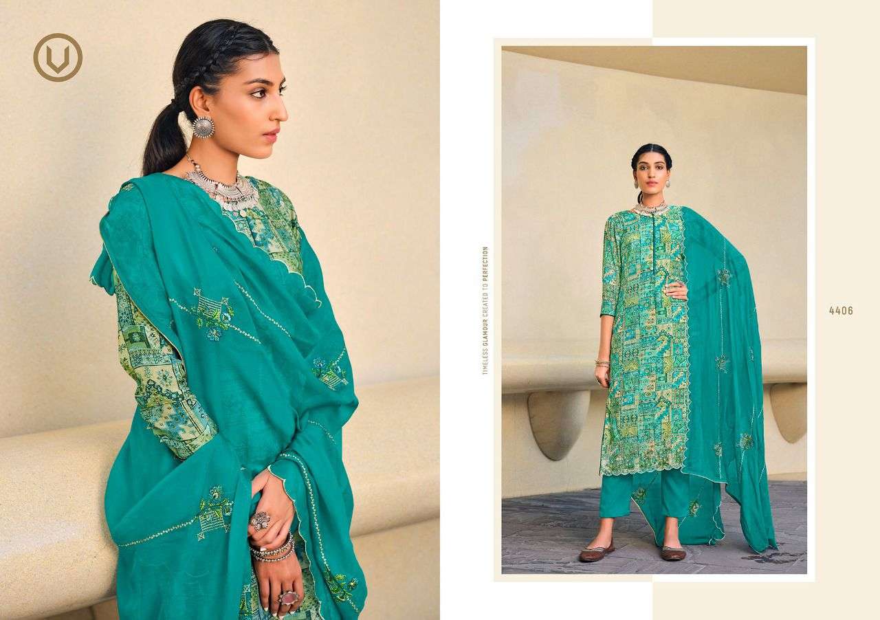 ALMIRA VOL-2 BY VIVEK FASHION 4401 TO 4406 SERIES BEAUTIFUL SUITS COLORFUL STYLISH FANCY CASUAL WEAR & ETHNIC WEAR PURE MUSLIN DIGITAL PRINT DRESSES AT WHOLESALE PRICE