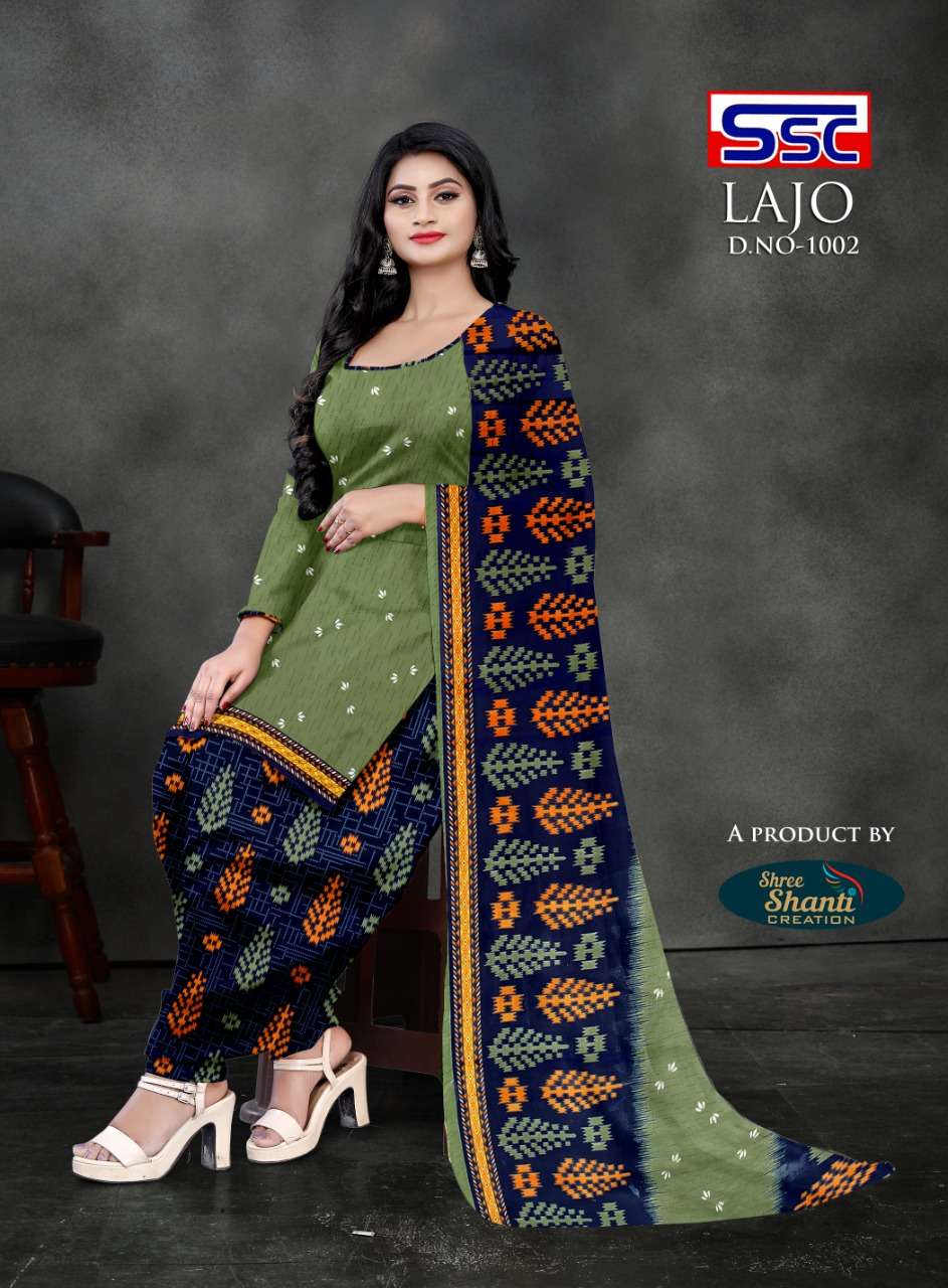 LAJO BY SHREE SHANTI CREATION 1001 TO 1016 SERIES BEAUTIFUL STYLISH SUITS FANCY COLORFUL CASUAL WEAR & ETHNIC WEAR & READY TO WEAR AMERICAN CREPE PRINTED DRESSES AT WHOLESALE PRICE