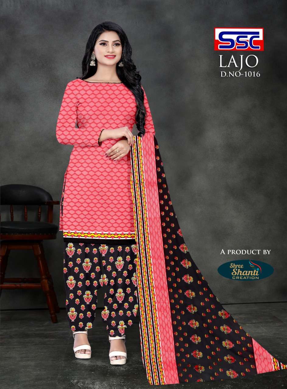LAJO BY SHREE SHANTI CREATION 1001 TO 1016 SERIES BEAUTIFUL STYLISH SUITS FANCY COLORFUL CASUAL WEAR & ETHNIC WEAR & READY TO WEAR AMERICAN CREPE PRINTED DRESSES AT WHOLESALE PRICE