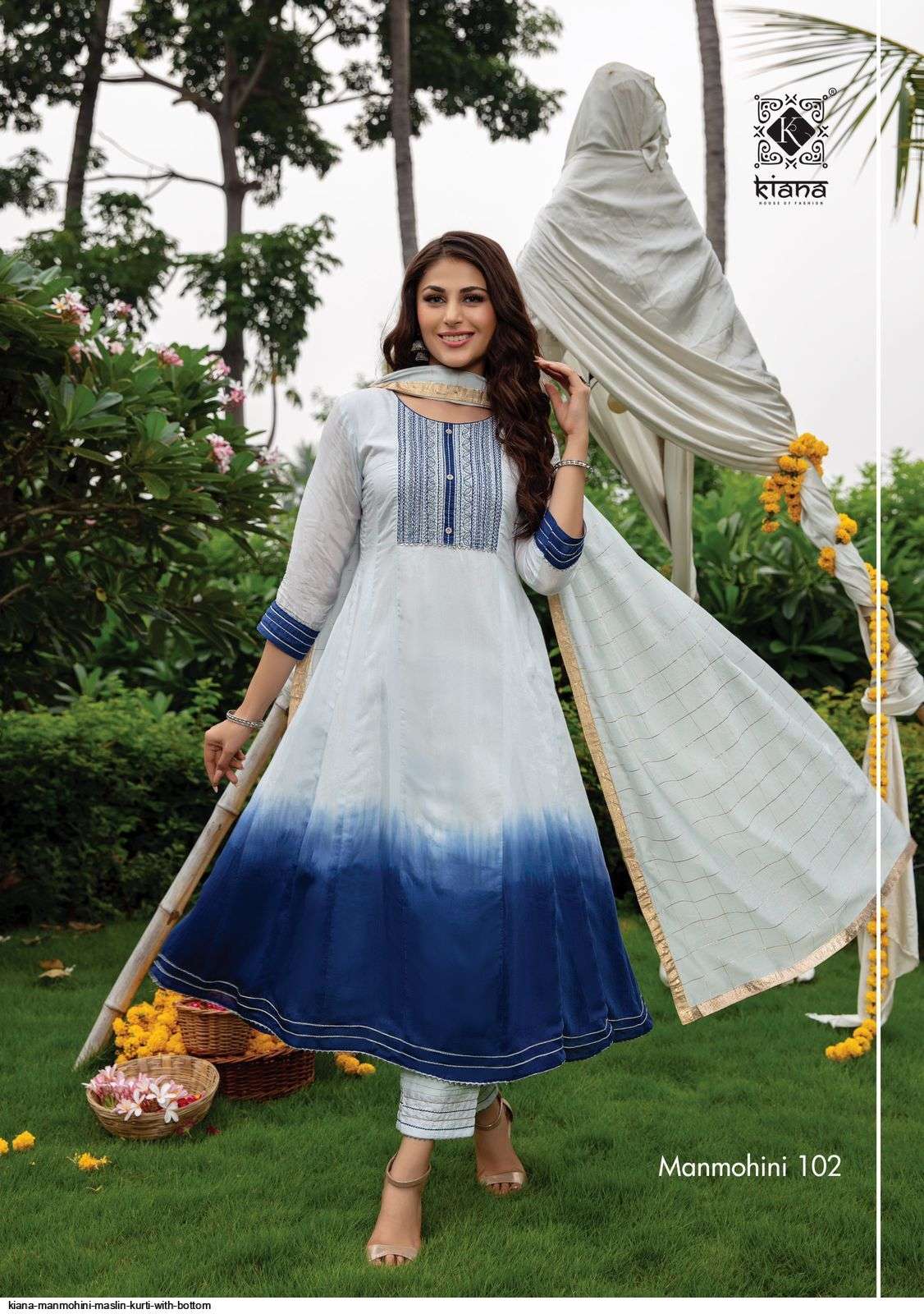 MANMOHINI BY KIANA 101 TO 106 SERIES BEAUTIFUL SUITS COLORFUL STYLISH FANCY CASUAL WEAR & ETHNIC WEAR MUSLIN EMBROIDERED DRESSES AT WHOLESALE PRICE
