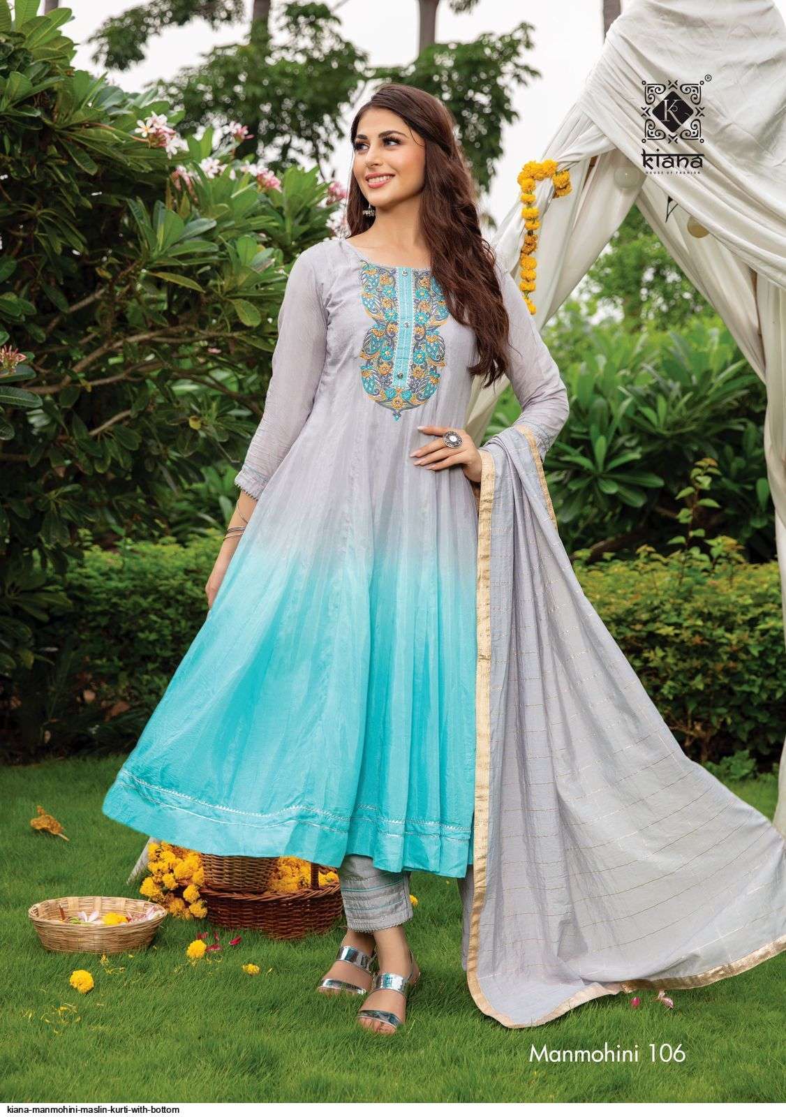 MANMOHINI BY KIANA 101 TO 106 SERIES BEAUTIFUL SUITS COLORFUL STYLISH FANCY CASUAL WEAR & ETHNIC WEAR MUSLIN EMBROIDERED DRESSES AT WHOLESALE PRICE