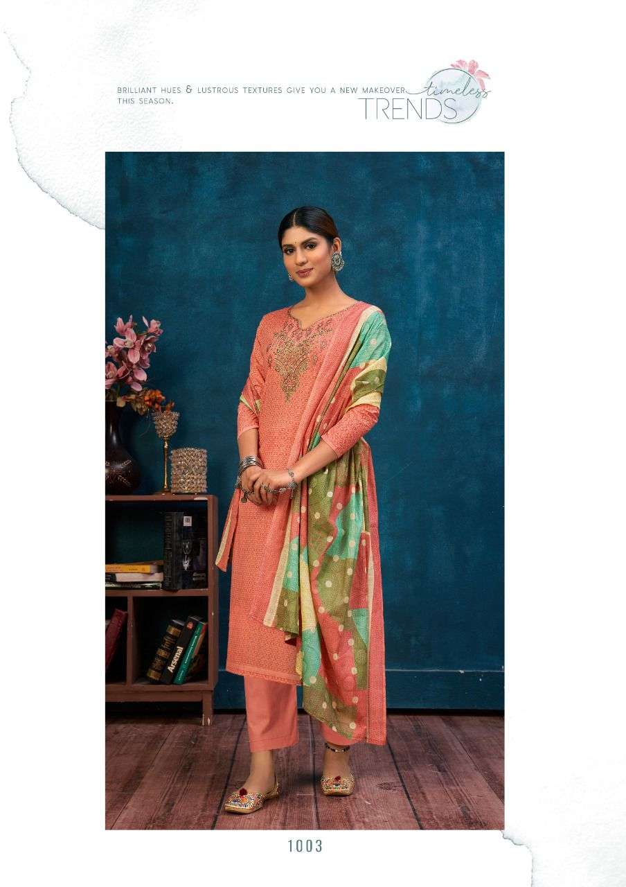SAANVI BY YASHIKA TRENDS 1001 TO 1008 SERIES BEAUTIFUL STYLISH SUITS FANCY COLORFUL CASUAL WEAR & ETHNIC WEAR & READY TO WEAR HEAVY COTTON PRINTED DRESSES AT WHOLESALE PRICE
