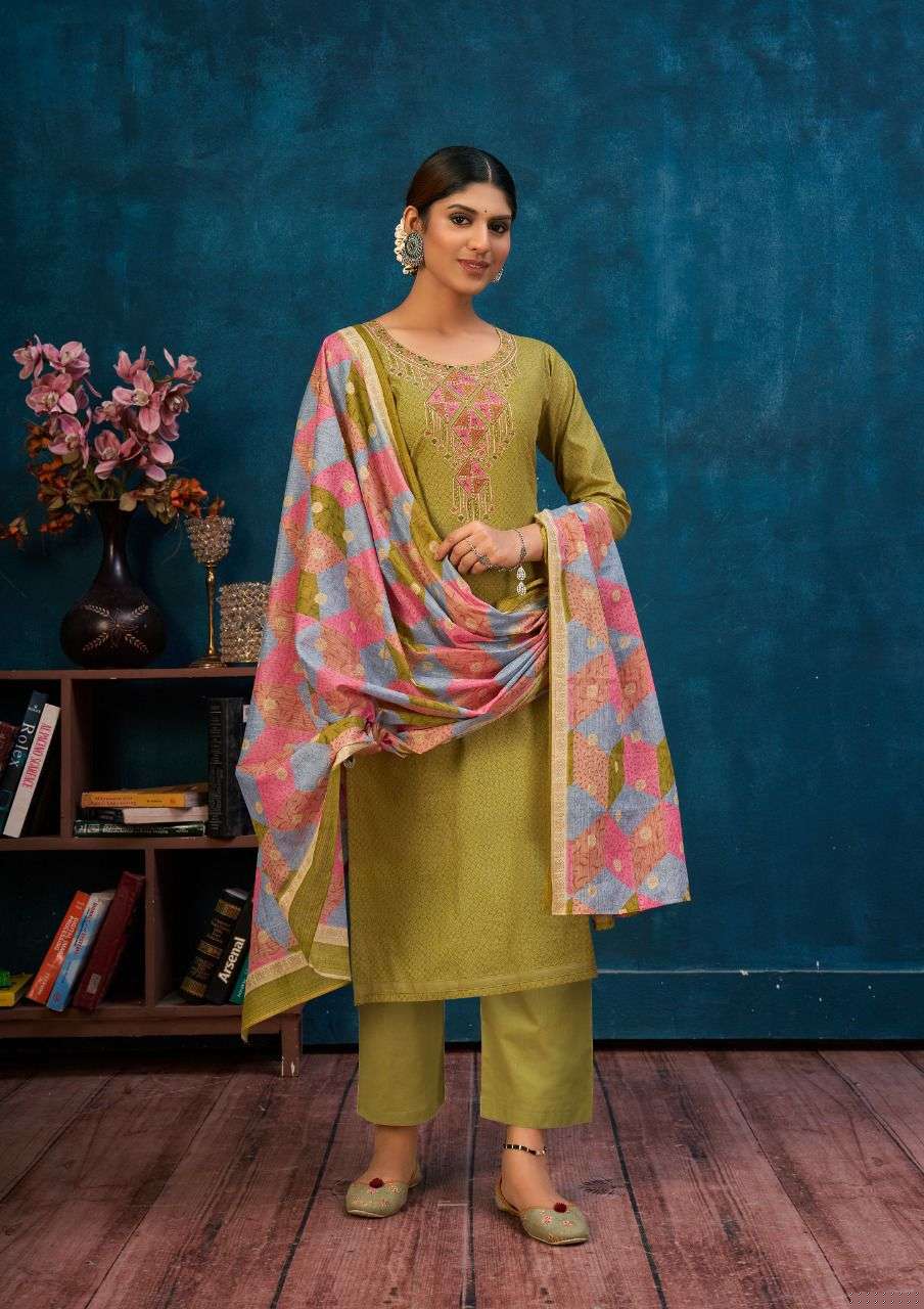 SAANVI BY YASHIKA TRENDS 1001 TO 1008 SERIES BEAUTIFUL STYLISH SUITS FANCY COLORFUL CASUAL WEAR & ETHNIC WEAR & READY TO WEAR HEAVY COTTON PRINTED DRESSES AT WHOLESALE PRICE