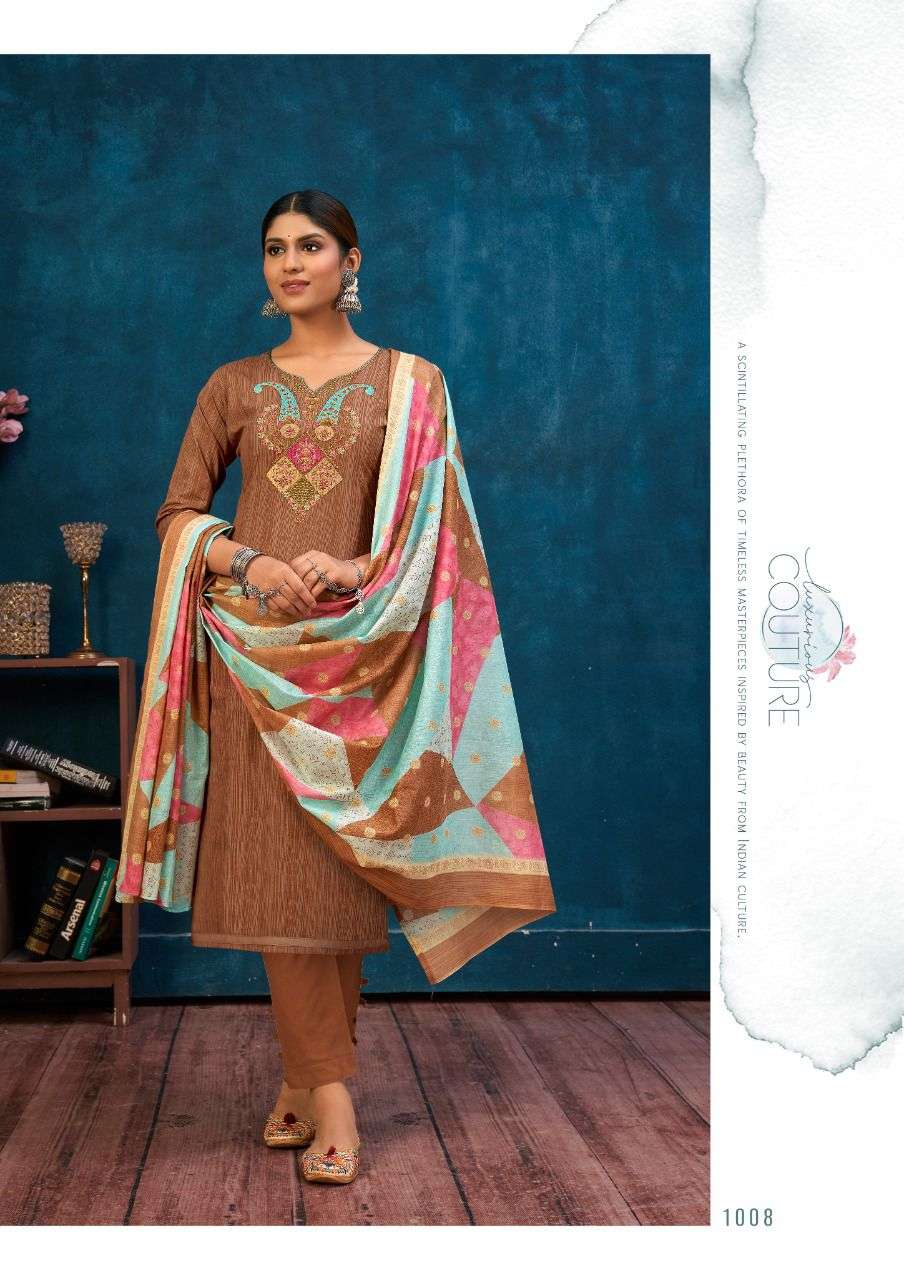 SAANVI BY YASHIKA TRENDS 1001 TO 1008 SERIES BEAUTIFUL STYLISH SUITS FANCY COLORFUL CASUAL WEAR & ETHNIC WEAR & READY TO WEAR HEAVY COTTON PRINTED DRESSES AT WHOLESALE PRICE