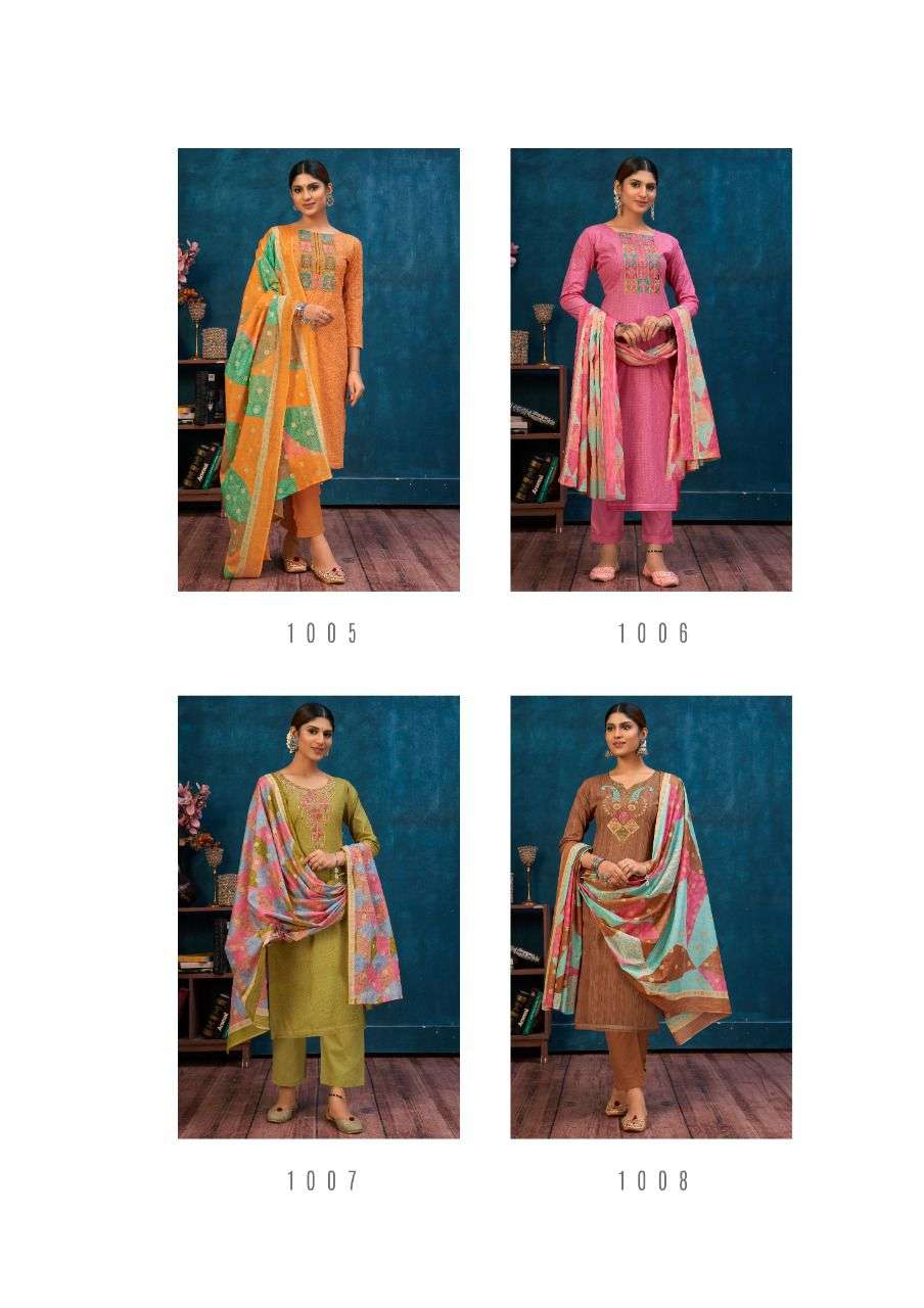 SAANVI BY YASHIKA TRENDS 1001 TO 1008 SERIES BEAUTIFUL STYLISH SUITS FANCY COLORFUL CASUAL WEAR & ETHNIC WEAR & READY TO WEAR HEAVY COTTON PRINTED DRESSES AT WHOLESALE PRICE