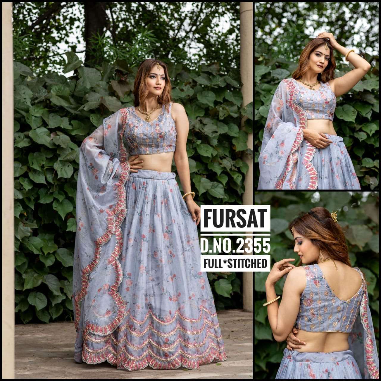 FURSAT BY ANANDAM 2351 TO 2355 SERIES DESIGNER BEAUTIFUL NAVRATRI COLLECTION OCCASIONAL WEAR & PARTY WEAR ORGANZA LEHENGAS AT WHOLESALE PRICE