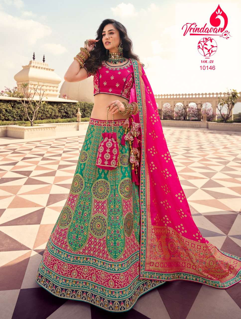 VRINDAVAN VOL-21 BY VRINDAVAN 10142 TO 10150 SERIES INDIAN TRADITIONAL WEAR COLLECTION BEAUTIFUL STYLISH FANCY COLORFUL PARTY WEAR & OCCASIONAL WEAR FANCY SAREES AT WHOLESALE PRICE