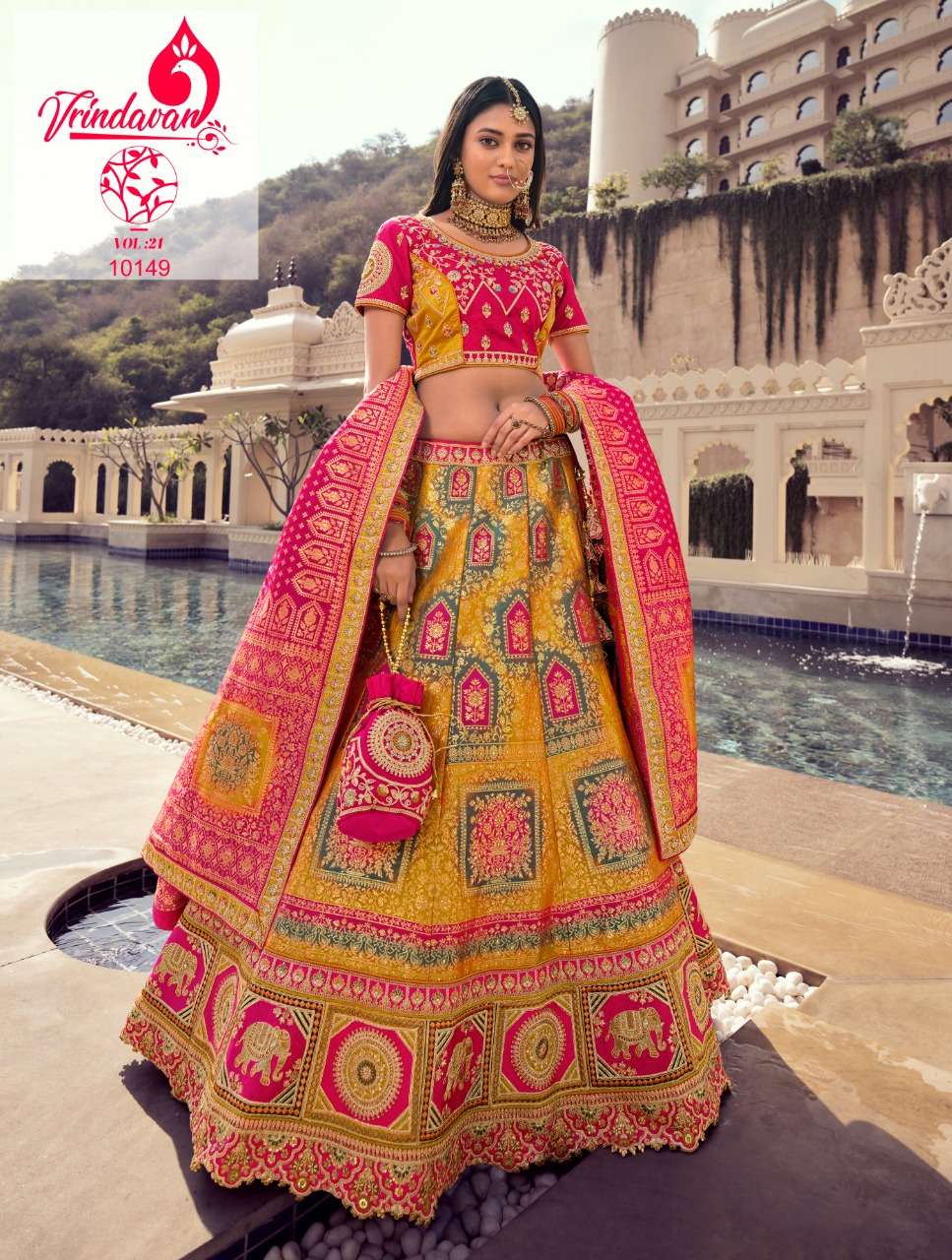 VRINDAVAN VOL-21 BY VRINDAVAN 10142 TO 10150 SERIES INDIAN TRADITIONAL WEAR COLLECTION BEAUTIFUL STYLISH FANCY COLORFUL PARTY WEAR & OCCASIONAL WEAR FANCY SAREES AT WHOLESALE PRICE