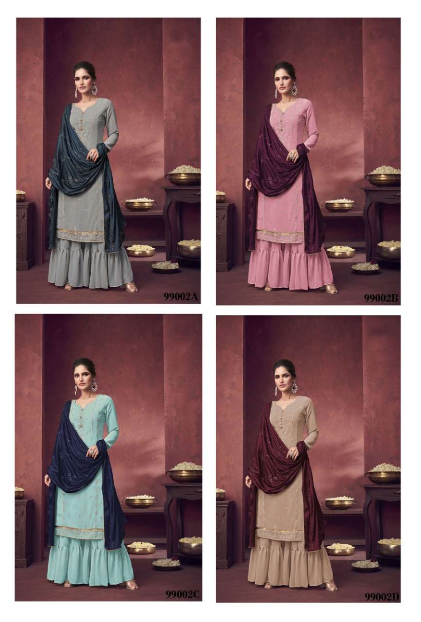 GLAMOUR 99002 COLOURS BY MOHINI FASHION 99002-A TO 99002-D SERIES DESIGNER FESTIVE SUITS COLLECTION BEAUTIFUL STYLISH FANCY COLORFUL PARTY WEAR & OCCASIONAL WEAR GEORGETTE EMBROIDERED DRESSES AT WHOLESALE PRICE