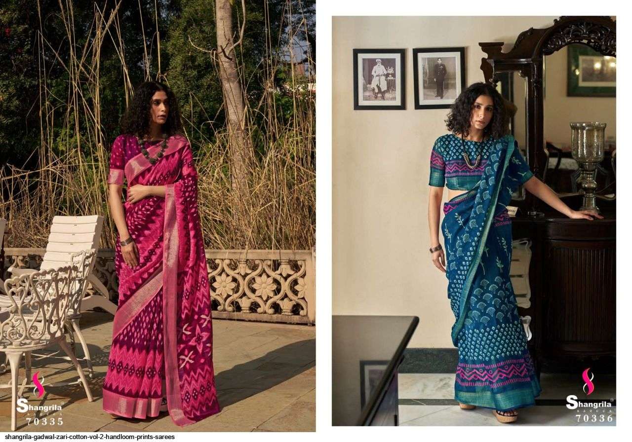 GADWAL ZARI COTTON VOL-2 BY SHANGRILA 70331 TO 70342 SERIES INDIAN TRADITIONAL WEAR COLLECTION BEAUTIFUL STYLISH FANCY COLORFUL PARTY WEAR & OCCASIONAL WEAR HANDLOOM SAREES AT WHOLESALE PRICE