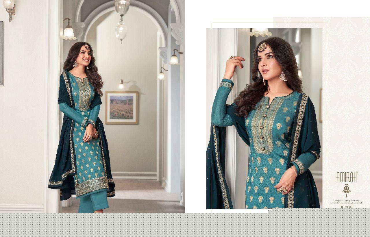 KHWAHISH BY AMIRAH 16001 TO 16006 SERIES BEAUTIFUL STYLISH SUITS FANCY COLORFUL CASUAL WEAR & ETHNIC WEAR & READY TO WEAR DOLA SILK JACQUARD DRESSES AT WHOLESALE PRICE