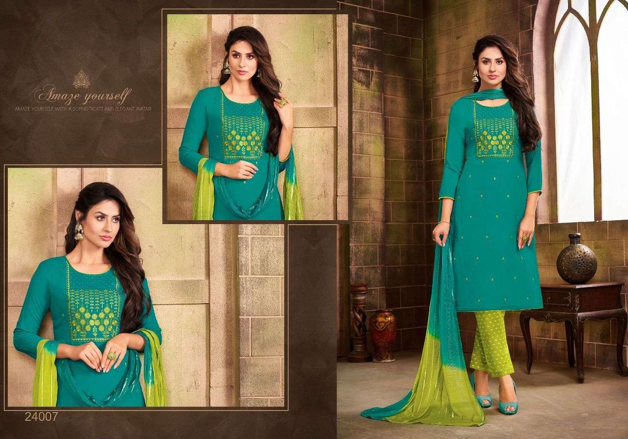 THAAR BY KAPIL TRENDZ 24000 TO 24007 SERIES BEAUTIFUL SUITS COLORFUL STYLISH FANCY CASUAL WEAR & ETHNIC WEAR RAYON DRESSES AT WHOLESALE PRICE