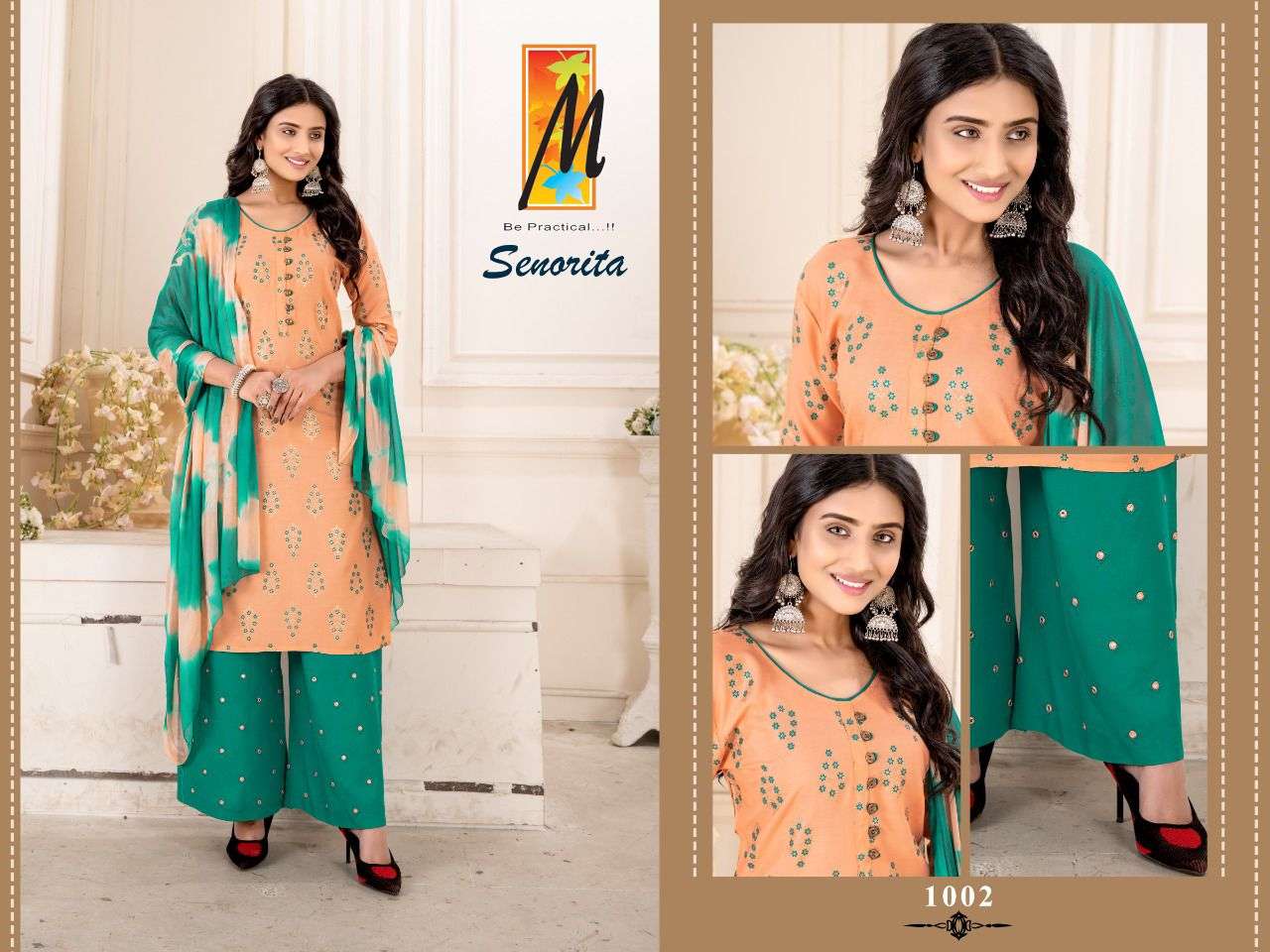 SENORITA BY MASTER 1001 TO 1008 SERIES BEAUTIFUL SHARARA SUITS COLORFUL STYLISH FANCY CASUAL WEAR & ETHNIC WEAR HEAVY RAYON EMBROIDERED DRESSES AT WHOLESALE PRICE
