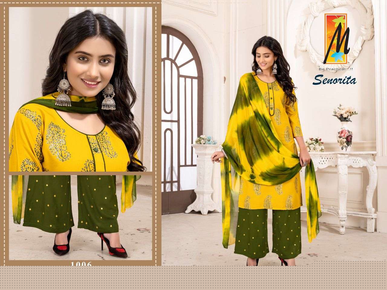 SENORITA BY MASTER 1001 TO 1008 SERIES BEAUTIFUL SHARARA SUITS COLORFUL STYLISH FANCY CASUAL WEAR & ETHNIC WEAR HEAVY RAYON EMBROIDERED DRESSES AT WHOLESALE PRICE