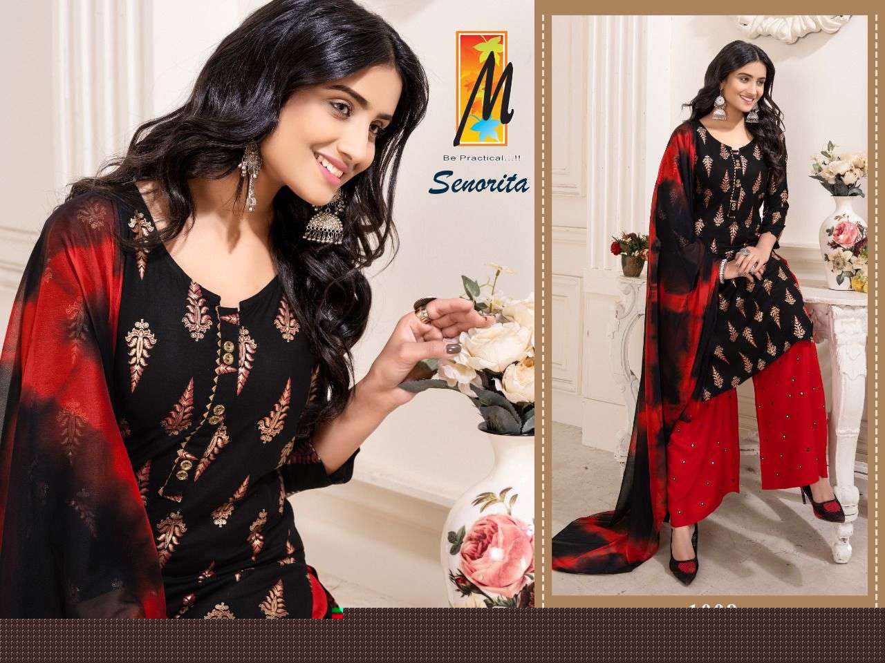 SENORITA BY MASTER 1001 TO 1008 SERIES BEAUTIFUL SHARARA SUITS COLORFUL STYLISH FANCY CASUAL WEAR & ETHNIC WEAR HEAVY RAYON EMBROIDERED DRESSES AT WHOLESALE PRICE