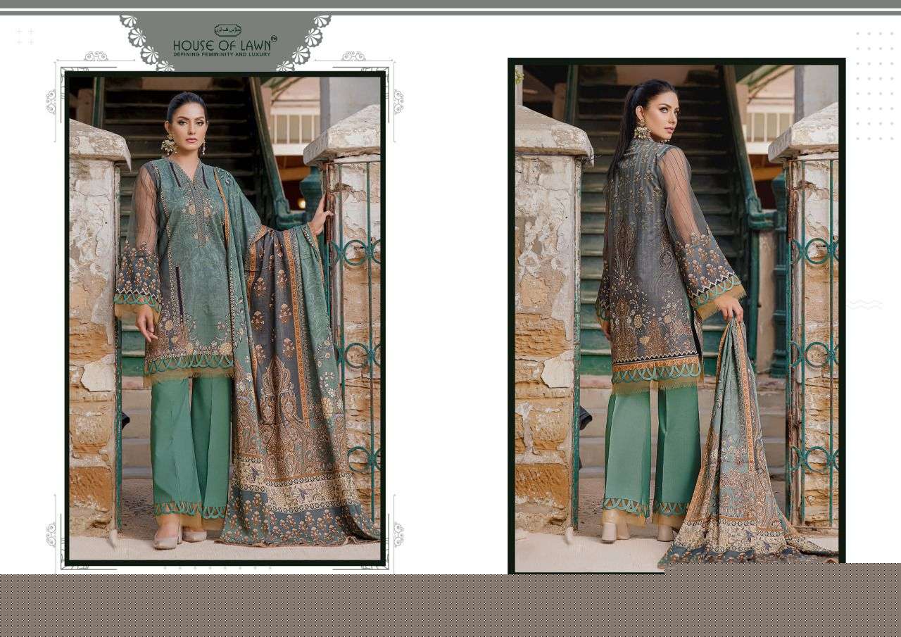 FIRDOUS VOL-2 BY HOUSE OF LAWN 1101 TO 1107 SERIES DESIGNER PAKISTANI SUITS BEAUTIFUL STYLISH FANCY COLORFUL PARTY WEAR & OCCASIONAL WEAR PURE LAWN DRESSES AT WHOLESALE PRICE