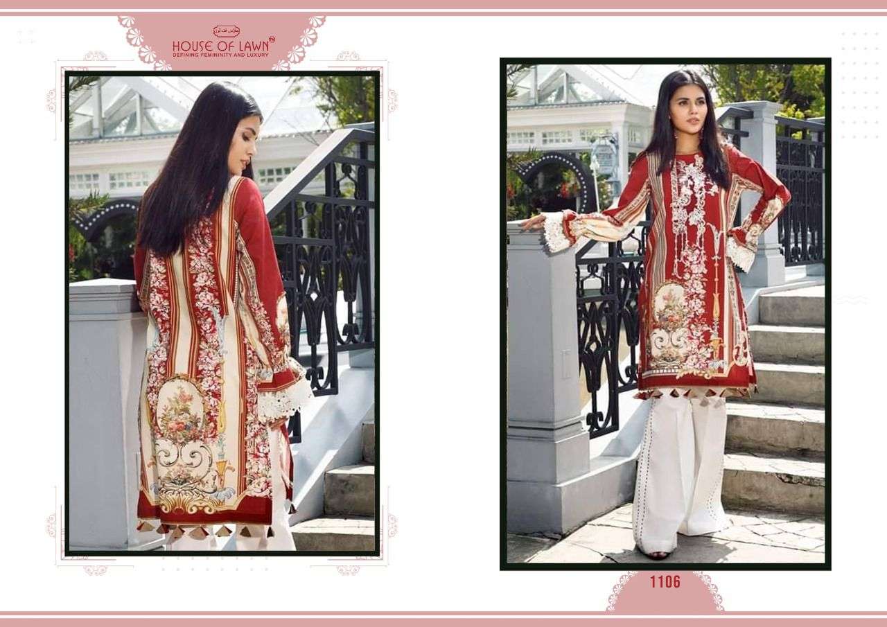 FIRDOUS VOL-2 BY HOUSE OF LAWN 1101 TO 1107 SERIES DESIGNER PAKISTANI SUITS BEAUTIFUL STYLISH FANCY COLORFUL PARTY WEAR & OCCASIONAL WEAR PURE LAWN DRESSES AT WHOLESALE PRICE