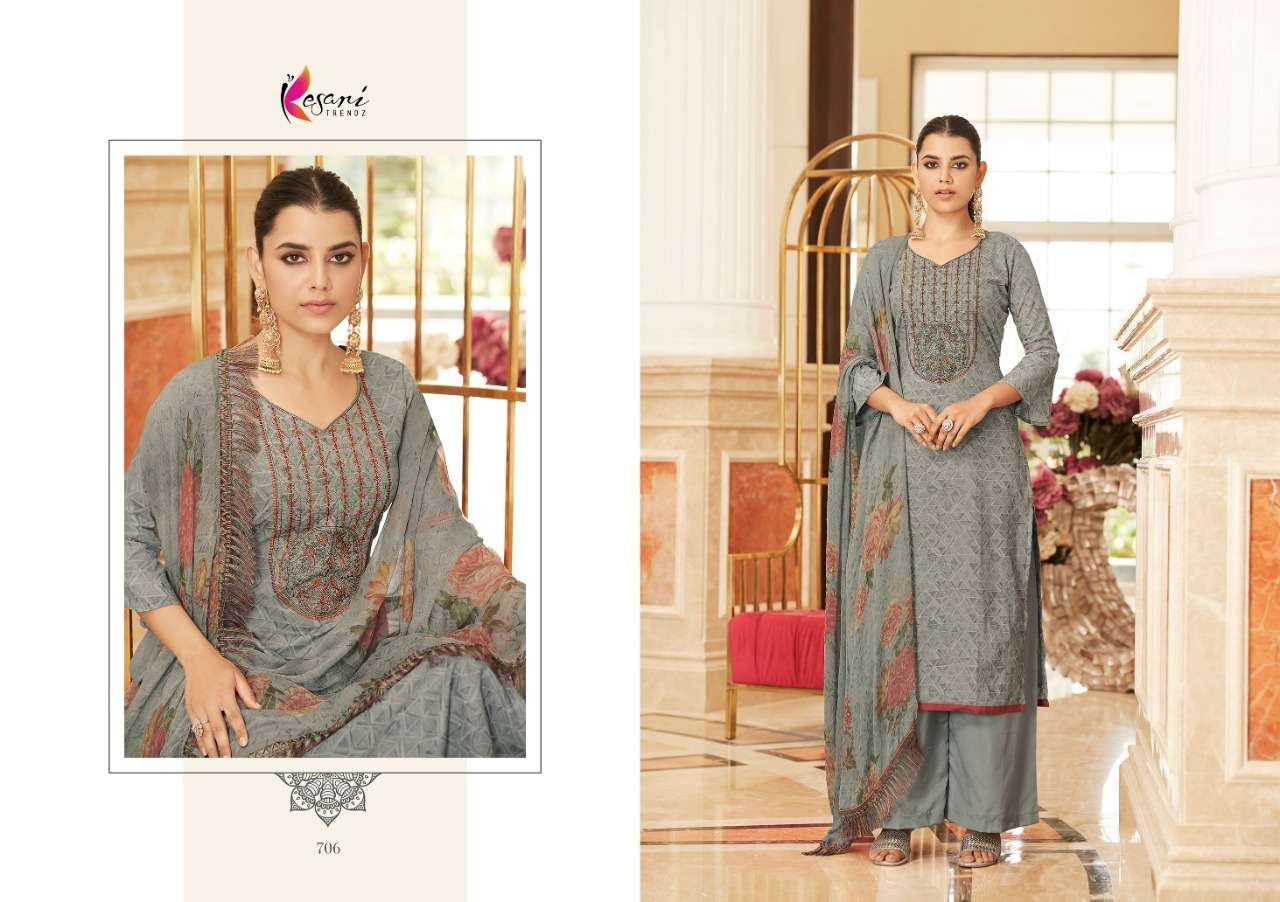 PALAK BY KESARI TRENDZ 701 TO 708 SERIES BEAUTIFUL SUITS COLORFUL STYLISH FANCY CASUAL WEAR & ETHNIC WEAR PURE CAMBRIC COTTON EMBROIDERED DRESSES AT WHOLESALE PRICE