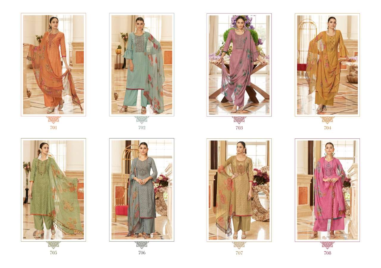 PALAK BY KESARI TRENDZ 701 TO 708 SERIES BEAUTIFUL SUITS COLORFUL STYLISH FANCY CASUAL WEAR & ETHNIC WEAR PURE CAMBRIC COTTON EMBROIDERED DRESSES AT WHOLESALE PRICE