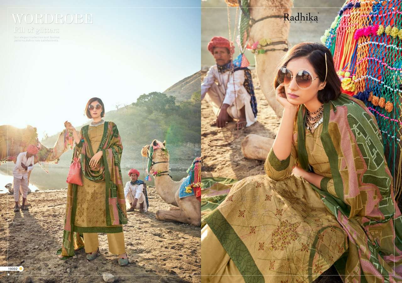 MUSSARET VOL-17 BY AZARA 19001 TO 19008 SERIES BEAUTIFUL COLORFUL STYLISH PRETTY PARTY WEAR CASUAL WEAR OCCASIONAL WEAR PURE CAMBRIC COTTON PRINT WITH EMBROIDERED DRESSES AT WHOLESALE PRICE