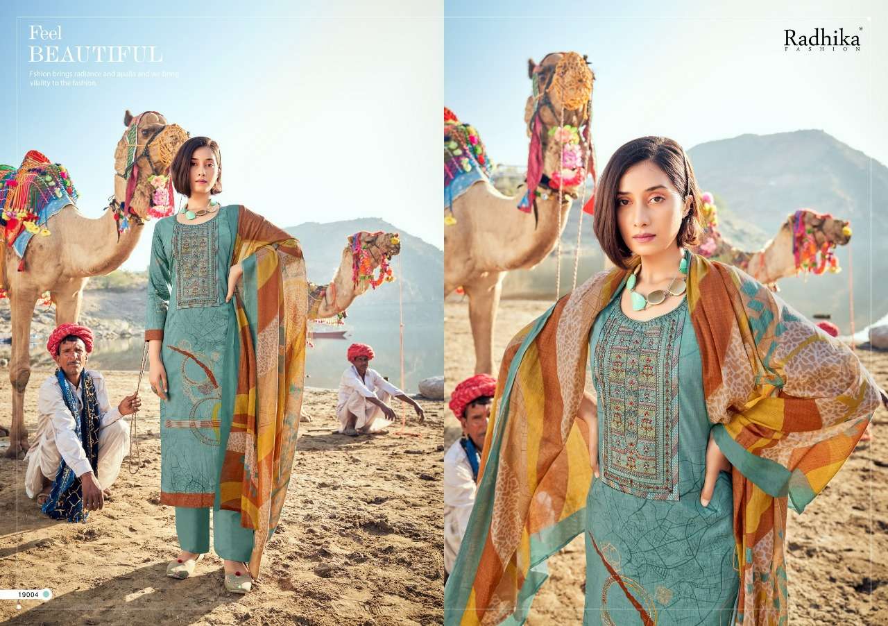MUSSARET VOL-17 BY AZARA 19001 TO 19008 SERIES BEAUTIFUL COLORFUL STYLISH PRETTY PARTY WEAR CASUAL WEAR OCCASIONAL WEAR PURE CAMBRIC COTTON PRINT WITH EMBROIDERED DRESSES AT WHOLESALE PRICE
