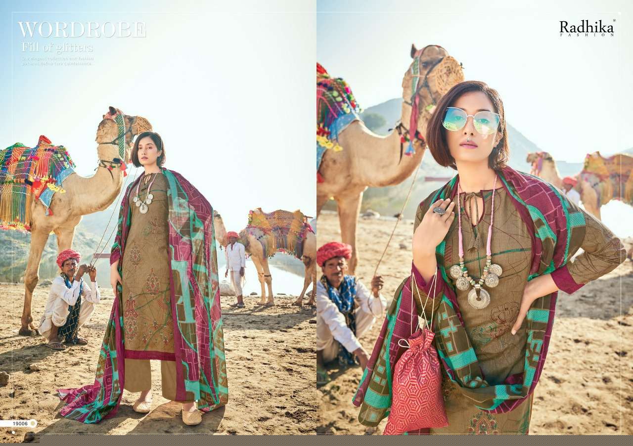MUSSARET VOL-17 BY AZARA 19001 TO 19008 SERIES BEAUTIFUL COLORFUL STYLISH PRETTY PARTY WEAR CASUAL WEAR OCCASIONAL WEAR PURE CAMBRIC COTTON PRINT WITH EMBROIDERED DRESSES AT WHOLESALE PRICE