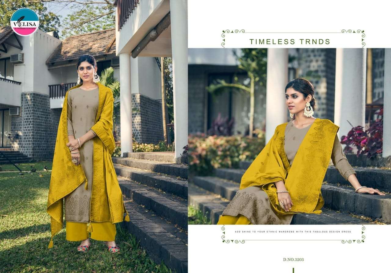 TASVEER BY VELISA 3201 TO 3204 SERIES BEAUTIFUL SUITS COLORFUL STYLISH FANCY CASUAL WEAR & ETHNIC WEAR DOLA VISCOSE JACQUARD SILK DRESSES AT WHOLESALE PRICE