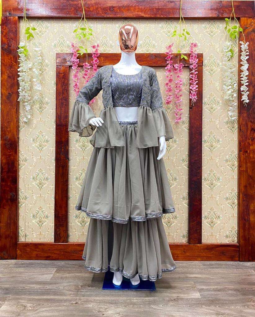 LG-1464 BY KAAMIRI DESIGNER STYLISH FANCY COLORFUL BEAUTIFUL PARTY WEAR & ETHNIC WEAR COLLECTION FAUX GEORGETTE BLOUSE WITH BOTTOM AT WHOLESALE PRICE