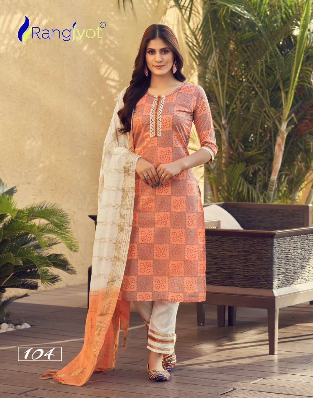 SAHELI BY RANGJYOT FASHION 101 TO 108 SERIES BEAUTIFUL SUITS COLORFUL STYLISH FANCY CASUAL WEAR & ETHNIC WEAR CHANDERI PRINT DRESSES AT WHOLESALE PRICE
